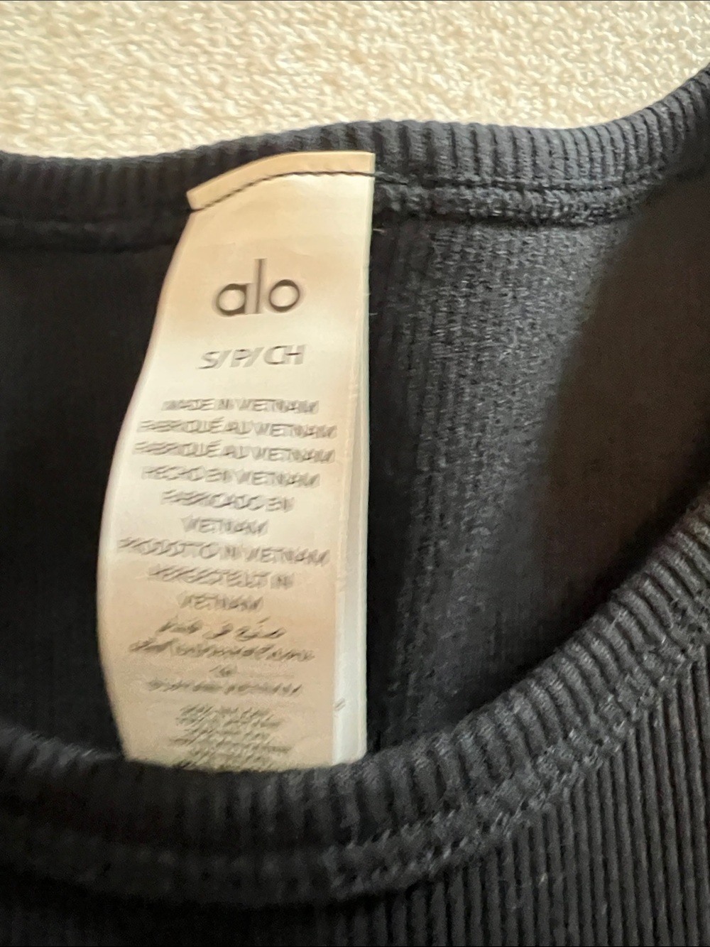 ALO Yoga Goddess Ribbed Black Short-Sleeve Mini Dress - Picture 6 of 9